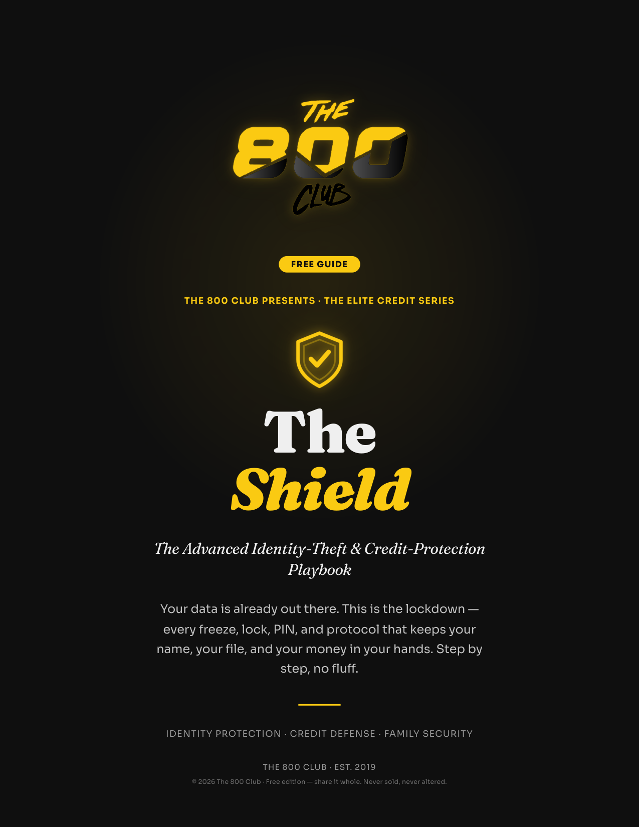 The Shield — protection playbook cover