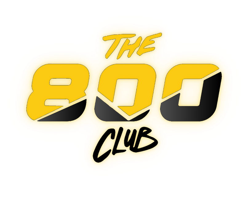 The 800 Club logo, glow version